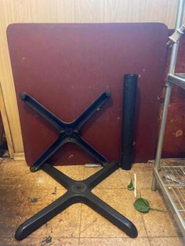 36" SQUARE DINNING TABLE WITH EXTRA BASE- DISASSEMBLED