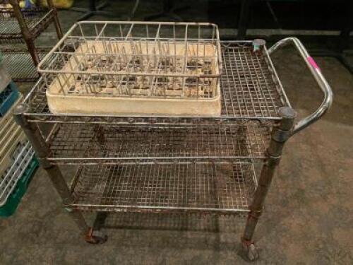 (2) THREE TIER WIRE UTILITY CARTS