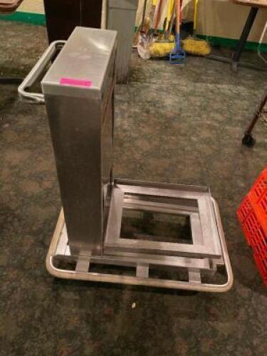 STAINLESS GLASS RACK CART.