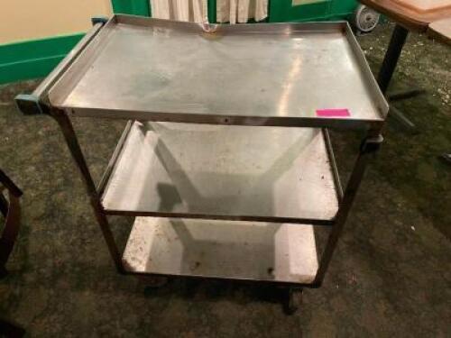 THREE TIER STAINLESS UTILITY BUS CART