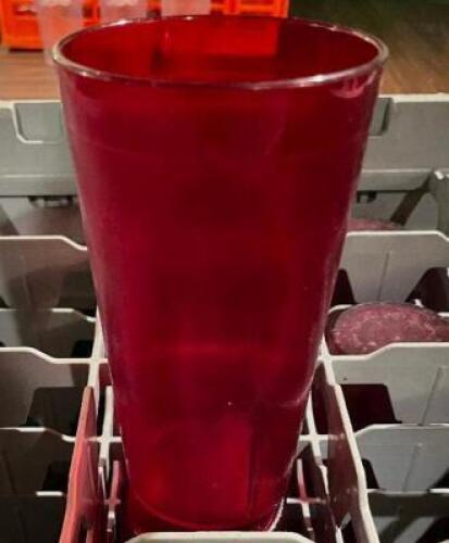 (20) RED PLASTIC TUMBLERS