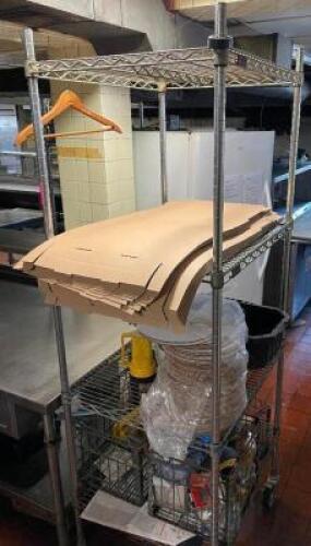 24" X 24" FIVE TIER WIRE SHELF - ON CASTERS