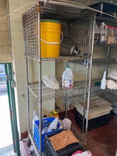 24" X 24" FIVE TIER WIRE SHELF - ON CASTERS