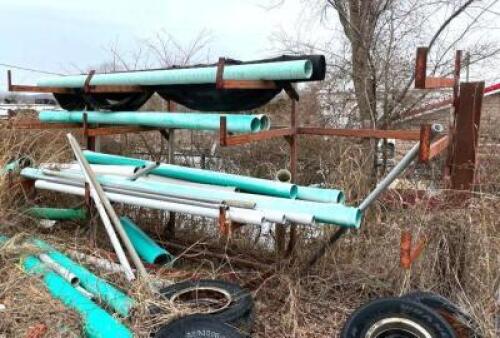 DESCRIPTION: 16' STEEL RACK WITH CONTENTS LOCATION: BACK LOT LOCATION: 6249 LORENS LN. CEDAR HILL, MO 63016 QTY: 1