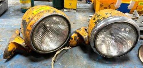 DESCRIPTION: (2) LARGE VINTAGE HEADLIGHTS LOCATION: WAREHOUSE LOCATION: 6249 LORENS LN. CEDAR HILL, MO 63016 QTY: 2