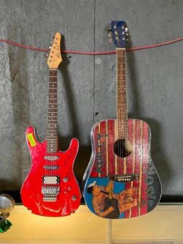 (2) - PC. CUSTOM PAINTED GUITARS