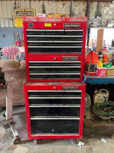 THREE TIER ROLLING TOOL CABINET WITH CONTENTS