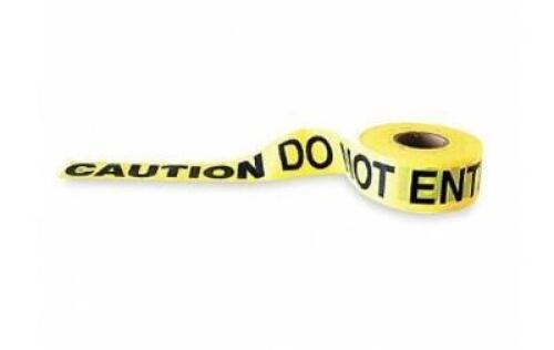 DESCRIPTION: (12) BARRICADE TAPES BRAND/MODEL: GRAINGER/1N956 INFORMATION: YELLOW/CAUTION DO NOT ENTER RETAIL$: 17.28 EACH SIZE: 3" X 1000' QTY: 12