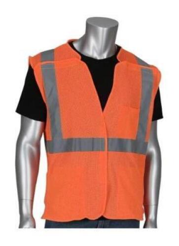 DESCRIPTION: (9) HI-VISIBILITY BREAKAWAY VEST BRAND/MODEL: PIP/302-5PMVOR-XL INFORMATION: ORANGE & SILVER/POLYESTER MESH RETAIL$: 13.05 EACH SIZE: X-L