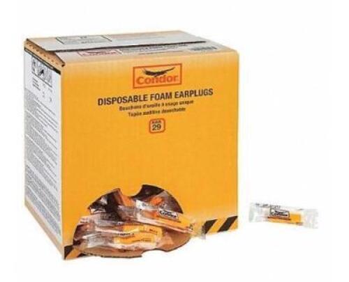 DESCRIPTION: (3) PACKS OF (200) EAR PLUGS BRAND/MODEL: CONDOR/399-1201PL INFORMATION: UNCORDED/ORANGE/ROLL-DOWN RETAIL$: 45.98 PER PK OF 200 SIZE: MED
