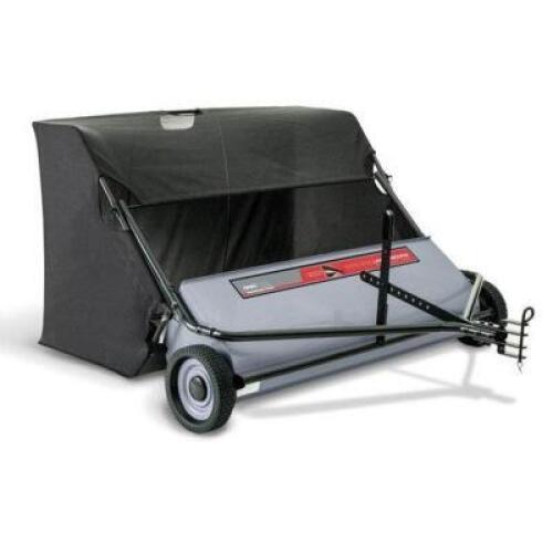 DESCRIPTION: (1) LAWN SWEEPER BRAND/MODEL: OHIO STEEL/50SWP26 INFORMATION: ZERO-TURN CAPABLE/CAPACITY: 26 CU-FT RETAIL$: 360.59 SIZE: 65/5"D X 58.5"W