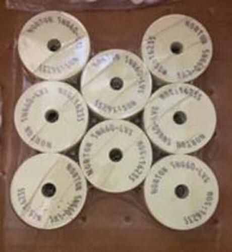 DESCRIPTION: (1) PACK OF (44) GRINDING WHEEL BRAND/MODEL: NORTON/66253139321 INFORMATION: YELLOW/GRAIN & GRADE: 5NQ60-LVS SIZE: 2" X 1" X 3/8" QTY: 1