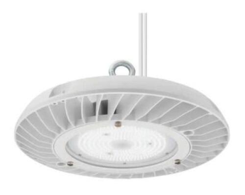 DESCRIPTION: (1) LED HIGH BAY LIGHT FIXTURE BRAND/MODEL: LITHONIA LIGHTING/JEBL-12L-50K-80CRI-WH INFORMATION: WHITE/5000K/DIMMABLE RETAIL$: 162.12 SIZ