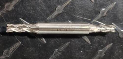 DESCRIPTION: (1) HSS DOUBLE END SQ END MILL BRAND/MODEL: HERTEL 87151221 RETAIL$: $34.24 EA SIZE: 1/4" DIA 5/8" LOC 3/8" SD QTY: 1