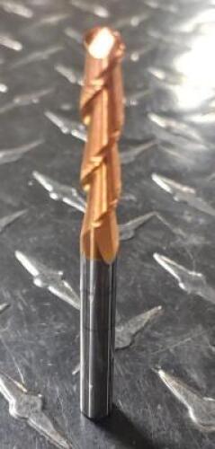 DESCRIPTION: (1) SOLID CARBIDE BALL END MILL BRAND/MODEL: ACCUPRO 07766736 RETAIL$: 53.5 SIZE: 1/4" DIA 1-1/8" LOC QTY: 1