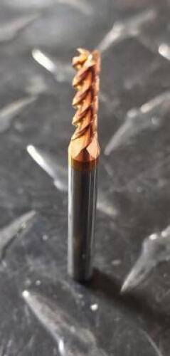 DESCRIPTION: (2) SOLID CARBIDE SQ END MILL BRAND/MODEL: ACCUPRO 07771306 RETAIL$: $23.75 EA SIZE: 9/64" DIA 1/2" LOC 3/16" SD QTY: 2