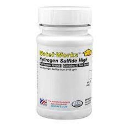 DESCRIPTION: (6) HYDROGEN SULFIDE HIGH RANGE TEST STRIPS BRAND/MODEL: WATERWORKS #5491094 RETAIL$: $14.99 EA SIZE: 50 TEST STRIPS PER BOTTLE QTY: 6