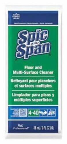 DESCRIPTION: (6) FLOOR CLEANER PACKET CONCENTRATE BRAND/MODEL: SPIC AND SPAN #2NDT3 INFORMATION: GREEN SIZE: 3 OZ QTY: 6