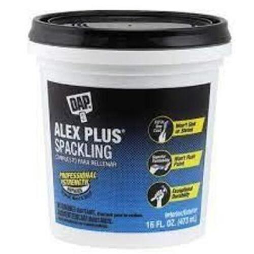 DESCRIPTION: (2) SPACKLING BRAND/MODEL: DAP ALEX PLUS #491T60 INFORMATION: WHITE RETAIL$: $8.76 EA SIZE: 32 OZ QTY: 2