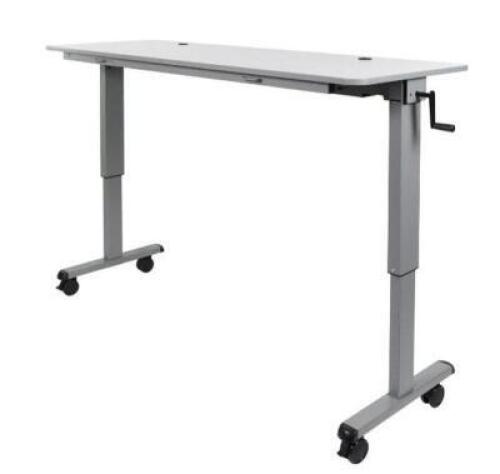 DESCRIPTION: (1) STANDING DESKS BRAND/MODEL: LUXOR/STAND-NESTC-72 INFORMATION: GRAY/ADJUSTABLE HEIGHT RETAIL$: 703.18 SIZE: 45.25"H X 71"W X 23.6"D QT