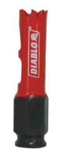 DESCRIPTION: (3) HOLE SAW BRAND/MODEL: DIABLO/DHS0536 INFORMATION: RED/SNAP-LOCK RETAIL$: 15.99 EACH SIZE: 1-9/16" QTY: 3