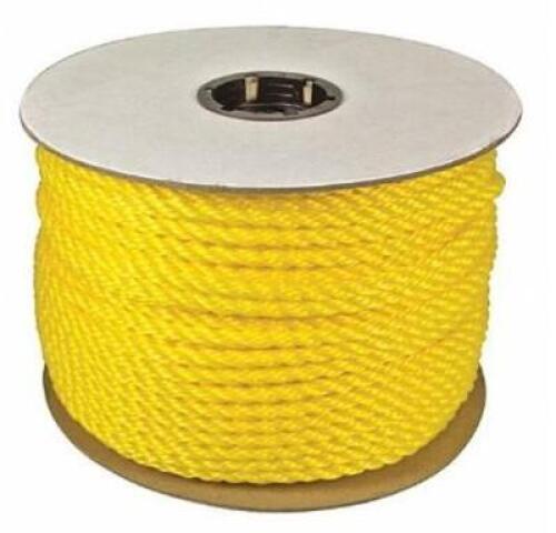 DESCRIPTION: (1) ALL PURPOSE UTILITY ROPE BRAND/MODEL: GRAINGER/300160-00600-111 INFORMATION: YELLOW/TWISTED/TENSILE STRENGTH: 3,875 LB RETAIL$: 237.8