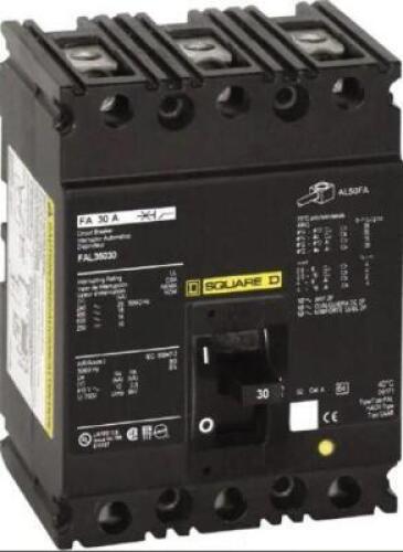 DESCRIPTION: (1) PANEL MOUNT MOLDED CASE CIRCUIT BREAKER BRAND/MODEL: SQUARED/FAL36060 INFORMATION: 600VAC/3-POLE/60 AMP RETAIL$: 353.29 QTY: 1