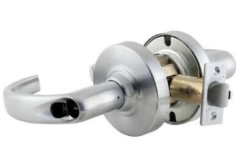 DESCRIPTION: (1) OFFICE ENTRY LOCK BRAND/MODEL: SCHLAGE/ND50JD INFORMATION: CHROME-FINISH/COMMERICAL GRADE RETAIL$: 355.43 SIZE: 1-5/8 TO 2-1/8"DOOR R