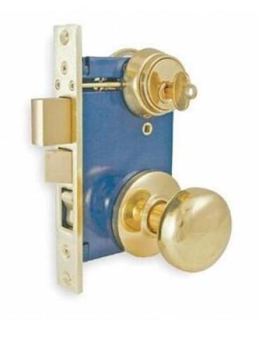 DESCRIPTION: (3) LIGHT DUTY MORTISE LOCKSET BRAND/MODEL: GRAINGER/1TPZ3 INFORMATION: BRIGHT BRASS/ESCUTCHEON RETAIL$: 110.32 EACH SIZE: 2-1/2"BACKSET