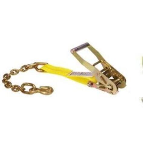 DESCRIPTION: (4) RATCHET STRAP BRAND/MODEL: LIFT-ALL/5027CE-Y INFORMATION: WITH CHAIN EXTENSION/WORKING LOAD LIMIT: 3300 LBS RETAIL$: 36.99 EACH QTY:
