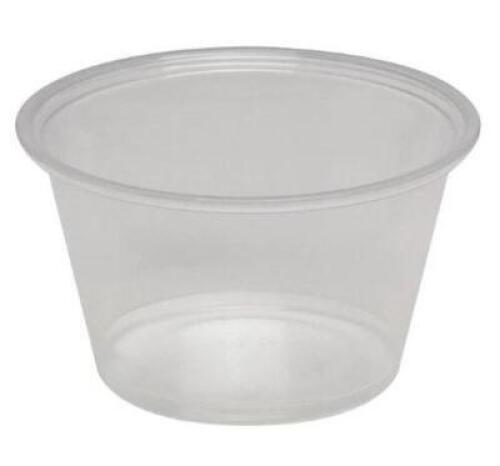 DESCRIPTION: (1) PACK OF (2400) PORTION CUP BRAND/MODEL: DIXIE/PP40CLEAR INFORMATION: CLEAR/HASSLE-FREE/DISPOSABLE RETAIL$: 78.97 PER PK OF 2400 SIZE: