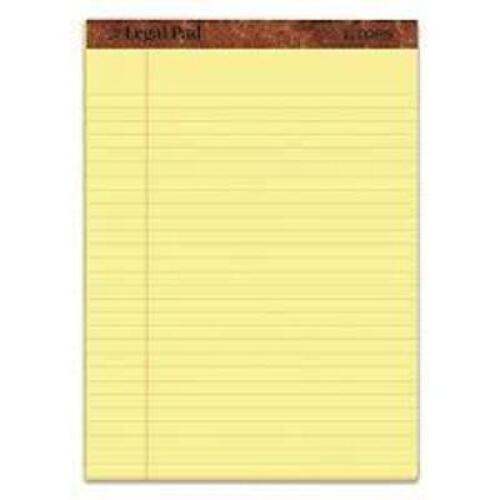 DESCRIPTION: (12) LEGAL PADS INFORMATION: YELLOW RETAIL$: $50.00 TOTAL QTY: 12