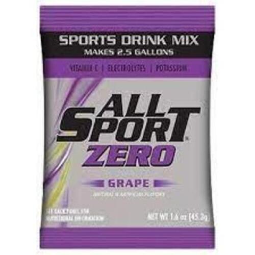 DESCRIPTION: (6) SPORTS DRINK MIX POWDER CONCENTRATE BRAND/MODEL: ALL SPORT #35YL24 INFORMATION: GRAPE RETAIL$: $6.12 EA SIZE: 1.9 OZ QTY: 6