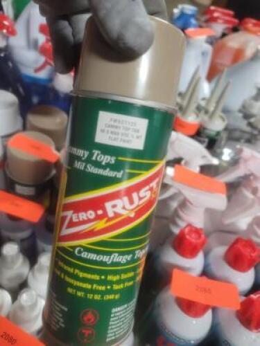 DESCRIPTION: (6) FLAT SPRAY PAINT BRAND/MODEL: ZERO-RUST INFORMATION: CAMMY TOP SEA FOAM RETAIL$: $13.86 EA SIZE: 12 OZ QTY: 6