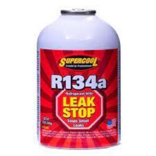 DESCRIPTION: (2) REFRIGERANT WITH LEAK STOP BRAND/MODEL: SUPERCOOL INFORMATION: R134A SIZE: 12 OZ QTY: 2