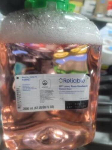 DESCRIPTION: (2) LUXURY FOAM HANDWASH BRAND/MODEL: RELIABLE #444017 INFORMATION: CRANBERRY SCENT RETAIL$: $20.00 Ea SIZE: 2000 ml QTY: 2