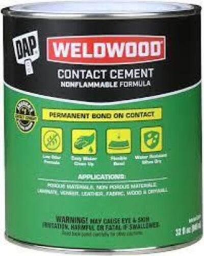 DESCRIPTION: (2) NONFLAMMABLE CONTACT CEMENT BRAND/MODEL: WELDWOOD RETAIL$: $50.00 EA SIZE: 1 GALLON QTY: 2