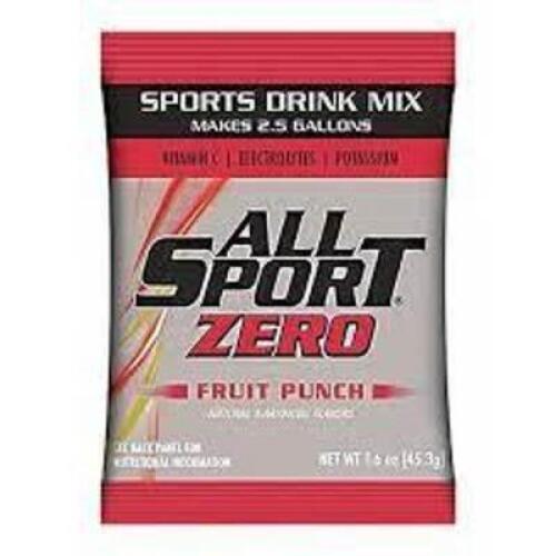 DESCRIPTION: (6) SPORTS DRINK MIX POWDER CONCENTRATE BRAND/MODEL: ALL SPORT #35YL24 INFORMATION: FRUIT PUNCH RETAIL$: $6.12 EA SIZE: 1.9 OZ QTY: 6