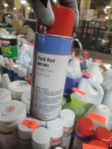 DESCRIPTION: (6) SPRAY PAINT BRAND/MODEL: CLASS C SOLUTIONS GROUP #BD1381 INFORMATION: FORD RED RETAIL$: $8.76 SIZE: 12 OZ QTY: 6