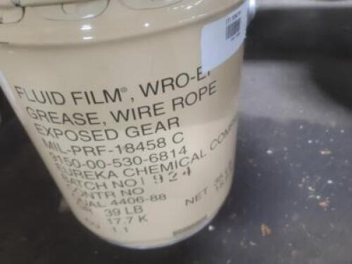 DESCRIPTION: (1) CHAIN AND WIRE ROPE LUBRICANT BRAND/MODEL: FLUID FILM #10N791 RETAIL$: $300.00 EA SIZE: 5 GALLON QTY: 1
