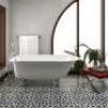 57" CAST IRON ROLL TOP TUB WITH 3-3/8" WALL HOLES