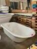 57" CAST IRON ROLL TOP TUB WITH 3-3/8" WALL HOLES - 2