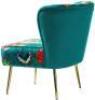 AMATA GARDEN FLORA TUFTED WINGBACK SIDE CHAIR WITH GOLD METAL LEGS - 5