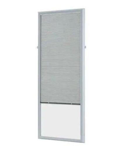 WHITE CORDLESS ADD ON ENCLOSED ALUMINUM BLINDS WITH 1/2 IN. SLATS, FOR 22 IN. WIDE X 64 IN. LENGTH DOOR WINDOWS