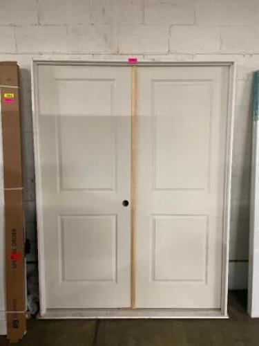 62" X 82" 2-PANEL FLAT HOLLOW-CORE INTERIOR DOUBLE DOOR UNIT