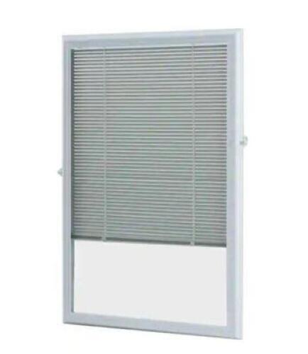 WHITE CORDLESS ADD ON ENCLOSED BLIND WITH 1/2 IN. WIDE ALUMINUM BLINDS FOR 20 IN. WIDTH X 36 IN. LENGTH DOOR WINDOW