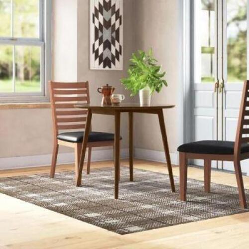 WALNUT DUSTIN DROP LEAF SOLID OAK DINING TABLE