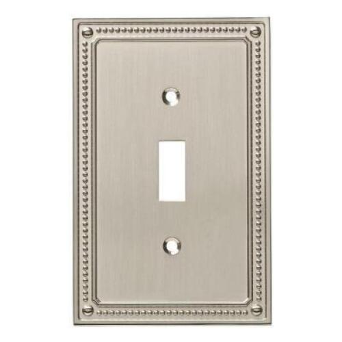 (10) - FRANKLIN BRASS CLASSIC BEADED SINGLE SWITCH WALL PLATES IN NICKEL