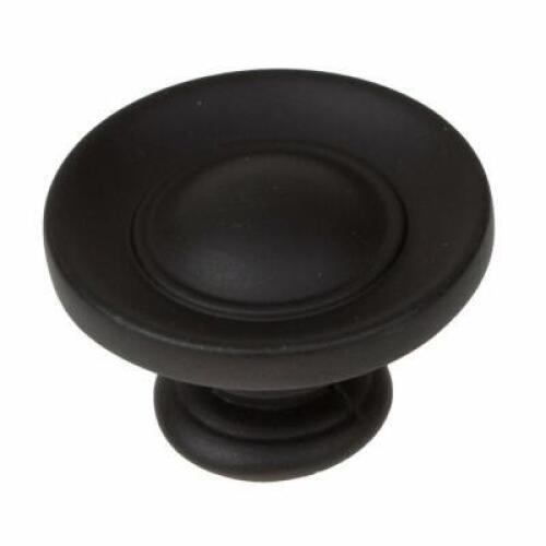 (10) - 1" ROUND RING BUTTON CABINET KNOB IN MATTE BLACK