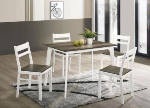(5) - PC. COMPLETE DINING TABLE AND CHAIR SET